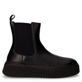 Stivaletto in pelle con platform nero | Boscaini Scarpe
