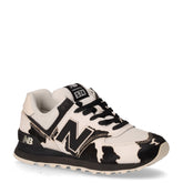 574 Sneakers in tessuto e cavallino nero bianco | Boscaini Scarpe