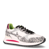 Sneaker in pelle e tessuto bianco nero fucsia - W6YZ | Boscaini Scarpe