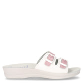 Ciabatta in ecopelle bianco rosa | Boscaini Scarpe