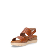 Sandalo in ecopelle con zeppa cammello | Boscaini Scarpe