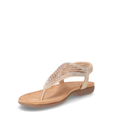 Sandalo infradito in ecopelle con strass beige | Boscaini Scarpe