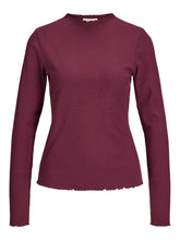 Maglia a coste collo alto manica lunga bordeaux | Boscaini Scarpe