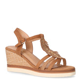 Sandalo in tessuto con zeppa cammello - TOO LIKE | Boscaini Scarpe