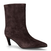 Tronchetto in pelle scamosciata con zip marrone | Boscaini Scarpe