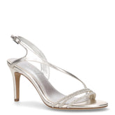 Sandalo in ecopelle con tacco platino argento - Sandali Con Tacco Donna | Boscaini Scarpe