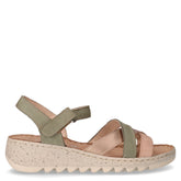 Sandalo in pelle con zeppa salvia - Sandali Con Tacco Donna | Boscaini Scarpe