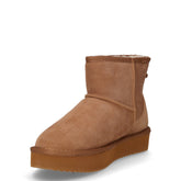 Stivaletto caldo in tessuto con platform cammello | Boscaini Scarpe