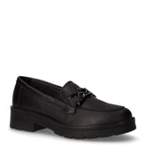 Mocassino in pelle con catena nero | Boscaini Scarpe