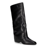 Stivale a pantalone con tacco in ecopelle nero - GOLD & GOLD | Boscaini Scarpe