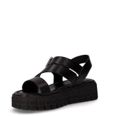 Sandalo in ecopelle con zeppa nero | Boscaini Scarpe