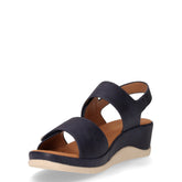 Sandalo in ecopelle con zeppa blu | Boscaini Scarpe