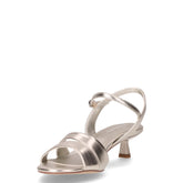 Sandalo in ecopelle con tacco platino | Boscaini Scarpe