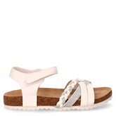 Sandalo in ecopelle bambina bianco argento | Boscaini Scarpe