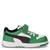 Rebound slam lo ac+inf sneaker in ecopelle bambino verde e bianco | Boscaini Scarpe