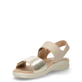 Sandalo in ecopelle con strappi beige oro | Boscaini Scarpe