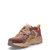 Garner Flashy sneaker in tessuto e pelle kaki multicolor | Boscaini Scarpe