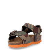 Luce sandalo bambino in ecopelle kaki militare | Boscaini Scarpe