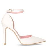 Decollete con tacco a punta in ecopelle bianco | Boscaini Scarpe