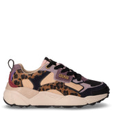 Garner Leopard sneaker in tessuto e pelle nude multicolor | Boscaini Scarpe