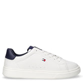 Sneaker in ecopelle bambino bianco blu | Boscaini Scarpe