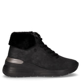 Sneaker in ecopelle con zeppa nero | Boscaini Scarpe