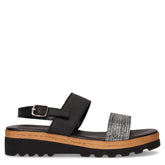 Sandalo con zeppa nero - Sandali Con Tacco Donna | Boscaini Scarpe