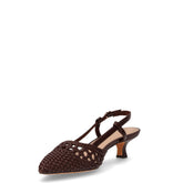 Slingback in ecopelle con tacco cioccolato | Boscaini Scarpe