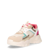 Sneaker in ecopelle e tessuto beige bianco | Boscaini Scarpe