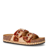 Ciabatta in ecopelle con perline marrone beige - Donna | Boscaini Scarpe