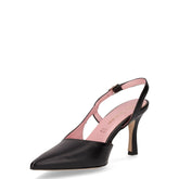 Décolleté slingback a punta in ecopelle nero | Boscaini Scarpe