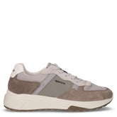 Sneaker in pelle e tessuto peltro | Boscaini Scarpe