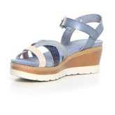 Sandalo con zeppa jeans | Boscaini Scarpe