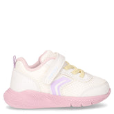 Sprintye sneaker bambina in tessuto ed ecopelle bianco rosa | Boscaini Scarpe