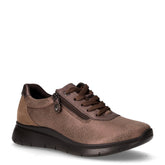 Sneaker comfort in pelle con zip taupe | Boscaini Scarpe