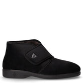 Pantofola a stivaletto in tessuto con strappo nero | Boscaini Scarpe