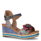 Facyo sandalo con zeppa in pelle jeans - Sandali Con Tacco Donna | Boscaini Scarpe