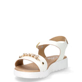 Sandalo in ecopelle con catena bambina bianco platino | Boscaini Scarpe