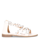 Sandalo con borchie e zip white - Sandali Donna | Boscaini Scarpe