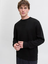 Maglione girocollo in cotone nero | Boscaini Scarpe