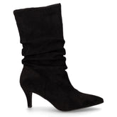 Tronchetto in tessuto scamosciato con zip nero | Boscaini Scarpe