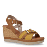 Sandalo in ecopelle con zeppa cammello - Sandali Con Tacco Donna | Boscaini Scarpe