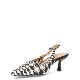 Décolleté slingback a punta white black | Boscaini Scarpe