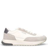 Sneaker in pelle e tessuto bianco grigio | Boscaini Scarpe