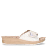 Ciabatta in ecopelle con zeppa bianco | Boscaini Scarpe