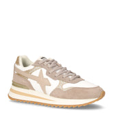 Tally sneaker in pelle e tessuto taupe bianco - W6YZ | Boscaini Scarpe