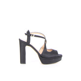 Sandalo con tacco nero raso - Sandali Con Tacco Donna | Boscaini Scarpe