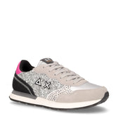 Ally glitter sneaker da ragazza in ecopelle argento - SUN68 | Boscaini Scarpe