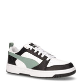 Rebound v6 Low sneaker bambino in ecopelle bianco nero verde - PUMA | Boscaini Scarpe