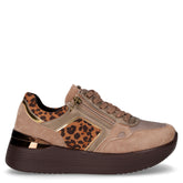 Sneaker in ecopelle e tessuto con zeppa naturale - Sneakers Donna | Boscaini Scarpe